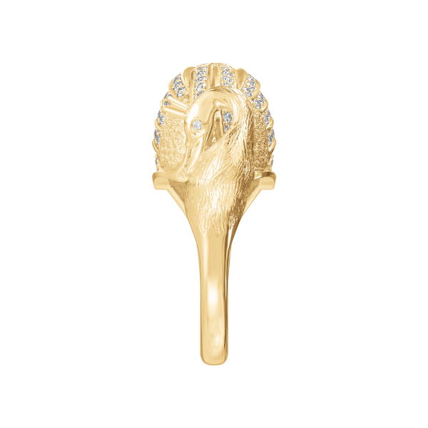 Кольцо “Царевна-лебедь” из желтого золота с бриллиантами