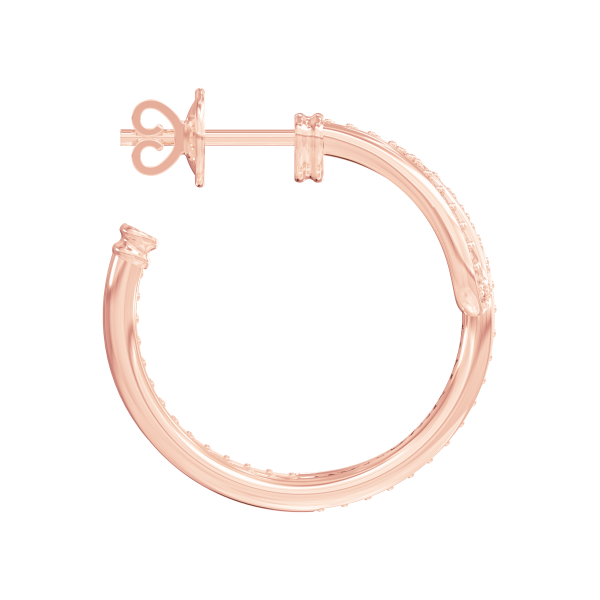 Двойные серьги "Кащеева игла" из розового золота с белыми бриллиантами