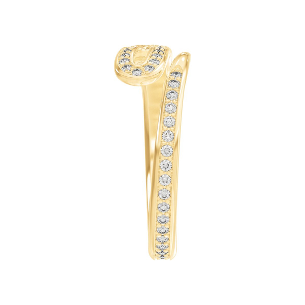 Кольцо "Кащеева игла Full Pave" из желтого золота с белыми бриллиантами