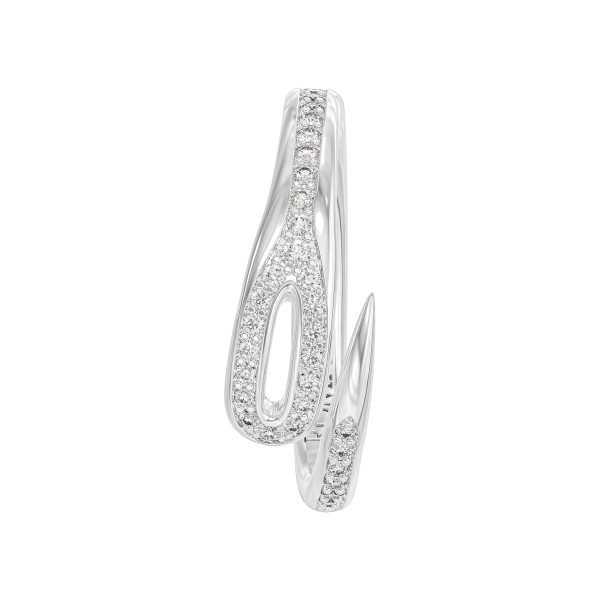 Кольцо "Кащеева игла Half Pave" из белого золота с белыми бриллиантами