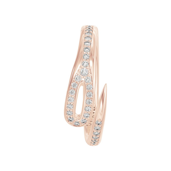 Кольцо "Кащеева игла Half Pave" из розового золота с белыми бриллиантами